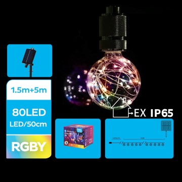 Aigostar - LED Різдвяна гірлянда на сонячній батареї 10xLED/8 функцій 6,5 м IP65 кольоровий