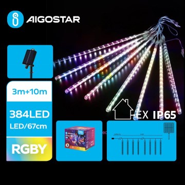 Aigostar - LED Різдвяна гірлянда на сонячній батареї 384xLED/13 м IP65 кольоровий