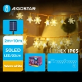Aigostar - LED Різдвяна гірлянда на сонячній батареї 50xLED/8 функцій 12 м IP65 теплий білий