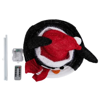Aigostar - LED різдвяна зовнішня прикраса 50xLED/3xAA 0,7m IP44 пінгвін + пульт дистанційного керування