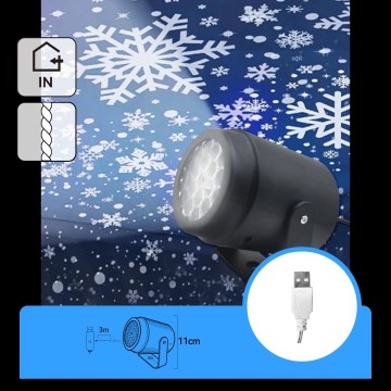 Aigostar - LED Різдвяний проектор сніжинок LED/5W/230V холодне біле світло