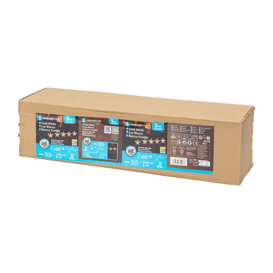 Aigostar - LED Різдвяний світильник на сонячній батареї LED/0,054W/1,2V 1м IP65 холодний білий