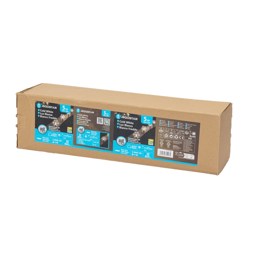 Aigostar - LED Різдвяний світильник на сонячній батареї LED/0,054W/1,2V 1м IP65 холодний білий