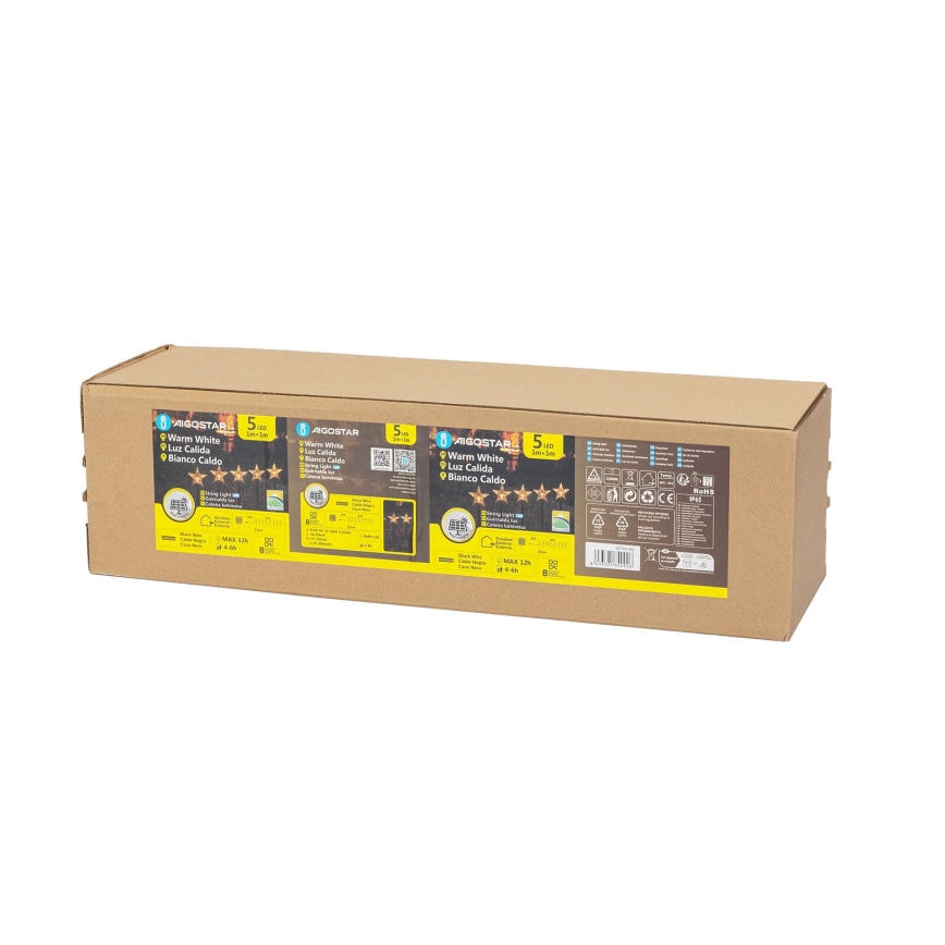 Aigostar - LED Різдвяний світильник на сонячній батареї LED/0,054W/1,2V 1м IP65 теплий білий