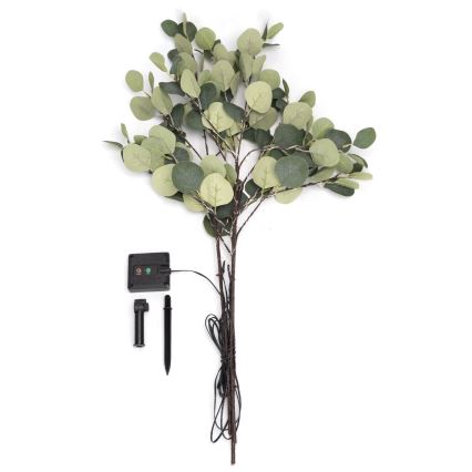 Aigostar - Светодиодная солнечная декоративная гирлянда 60 LED/3,5 м IP65 300 мАч тёплый белый эвкалипт