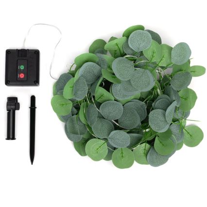 Aigostar - Светодиодная солнечная гирлянда 70xLED/4x1м IP65 300 мАч тёплый белый эвкалипт