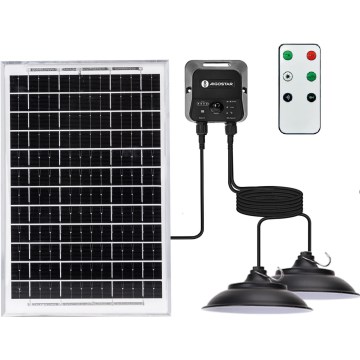 Aigostar - LED солнечная люстра с датчиком 2xLED/35W/12V 6000 mAh 6500K IP65 pr. 15 cm + пульт дистанционного управления