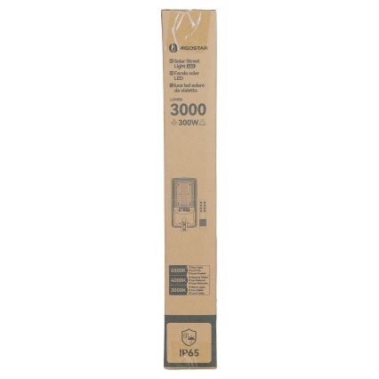 Aigostar - Светодиодный солнечный уличный фонарь с датчиком LED/400W/3,2V 4800mAh + пульт дистанционного управления