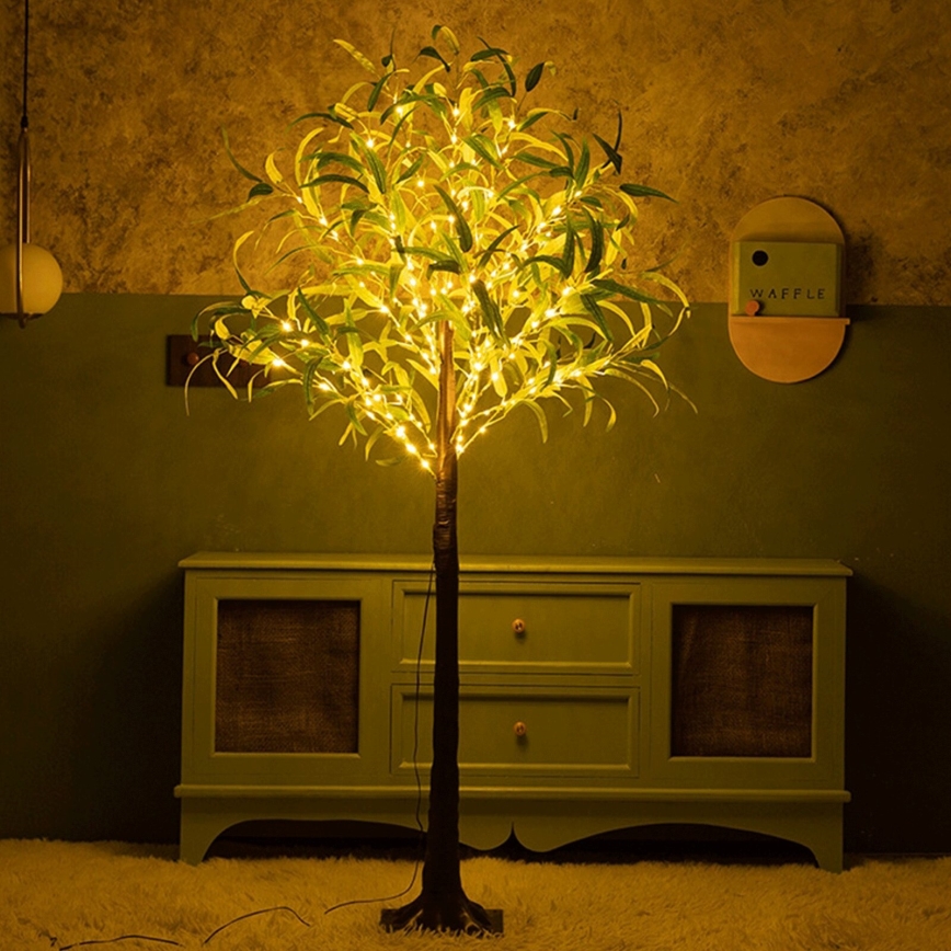 Aigostar - LED сонячна декоративна лампа 210xLED/3,5м IP65 1200 мАг тепле біле світло оливковий