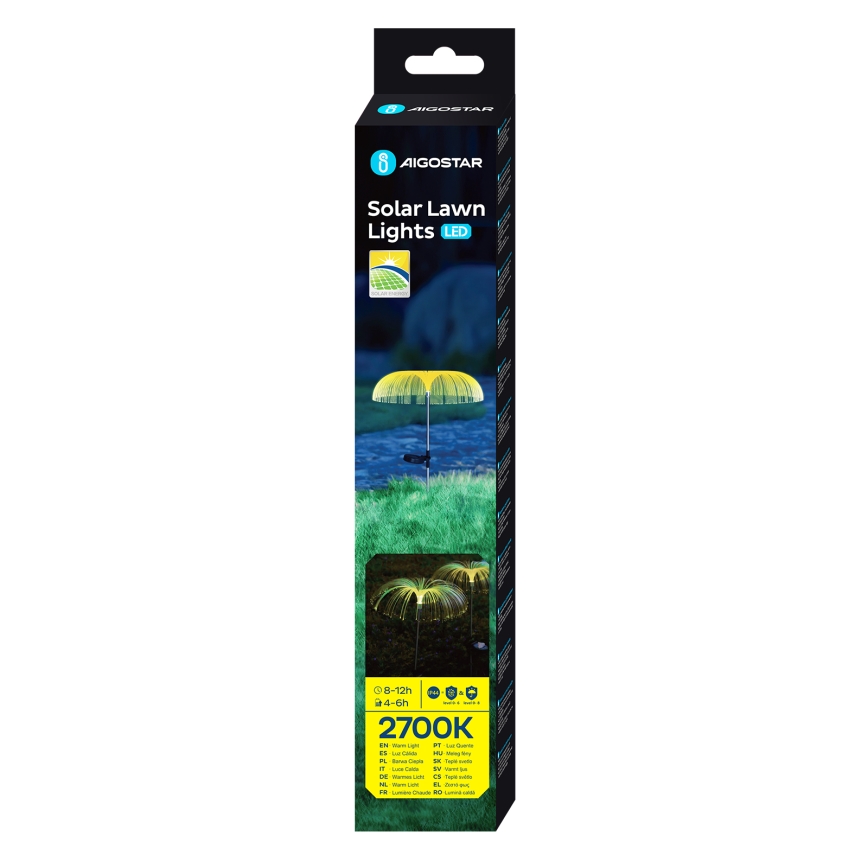 Aigostar - Світлодіодна сонячна декоративна лампа LED/0,03W/1,2V 70 см 300 мАг 2700K IP44