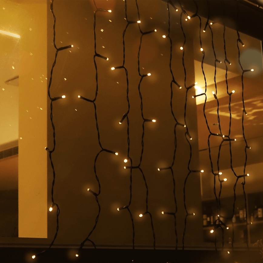 Aigostar - сонячна LED-ґірлянда 100xLED/8 режимів 4x1m IP65 теплий білий 800 мА·год