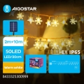 Aigostar - LED сонячна  гірлянда 50xLED/8 функцій 12m 800mAh IP65 теплий білий