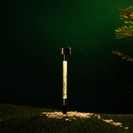Aigostar - Світлодіодна сонячна лампа LED/0,006W/1,2V 36,7 см матовий хром 2700K 40 мАг IP44