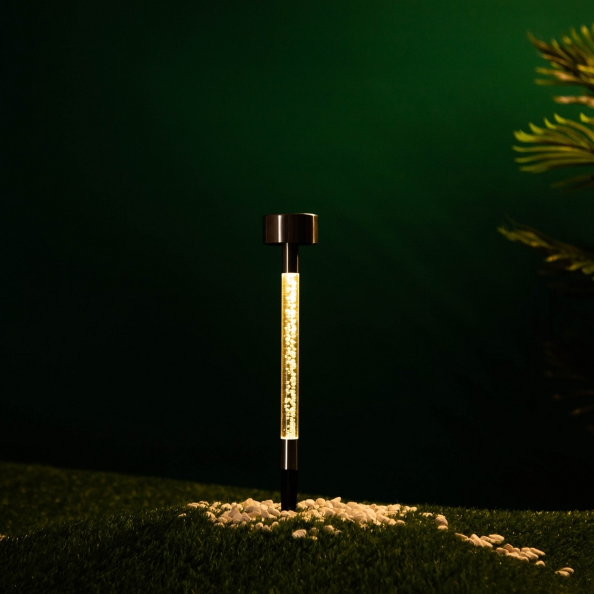 Aigostar - Світлодіодна сонячна лампа LED/0,006W/1,2V 36,7 см матовий хром 2700K 40 мАг IP44