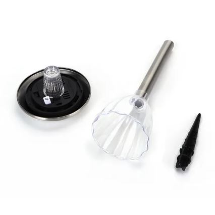 Aigostar - Світлодіодна сонячна лампа LED/0,08W/2V 30,4 см 200 мАг 6500K IP44 матовий хром