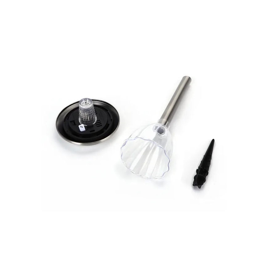 Aigostar - Світлодіодна сонячна лампа LED/0,08W/2V 30,4 см 200 мАг 6500K IP44 матовий хром