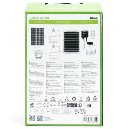 Aigostar - сонячна LED-люстра 2xLED/35W/12V 6000 mAh 6500K IP65 діам. 10 см + пульт дистанційного керування