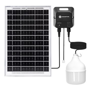 Aigostar - LED сонячна люстра LED/70W/12V 6000 mAh 6500K IP65 діам. 12 см + пульт дистанційного керування