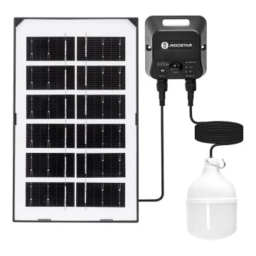 Aigostar - LED сонячна люстра з датчиком LED/35W/12V 3000 mAh 6500K IP65 діам. 10 см + пульт дистанційного керування