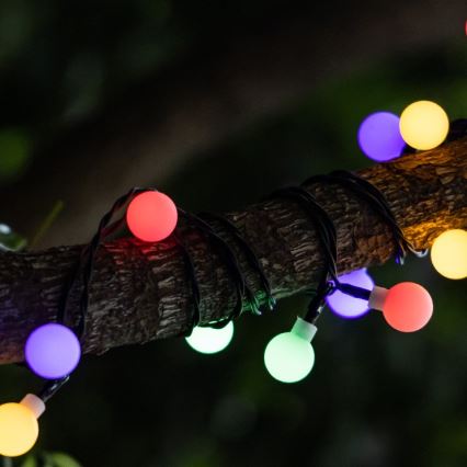 Aigostar - Світлодіодний сонячний декоративний ланцюг 50xLED/8 функцій 12м IP65 800 мАг мультиколір