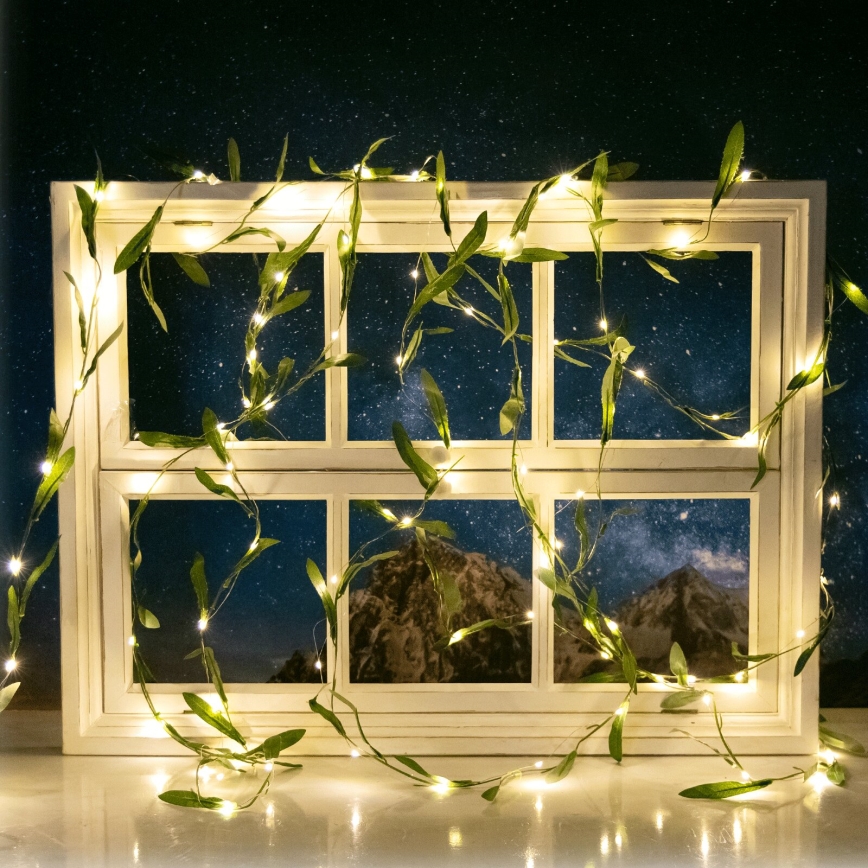 Aigostar - LED сонячний гірлянд 100xLED/12м IP65 300 мАг тепле біле оливкове