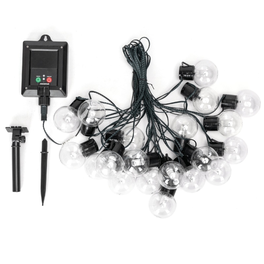 Aigostar - Світлодіодний сонячний різдвяний гірлянд 20xLED/8 функцій 11,5 м IP65 багатокольоровий