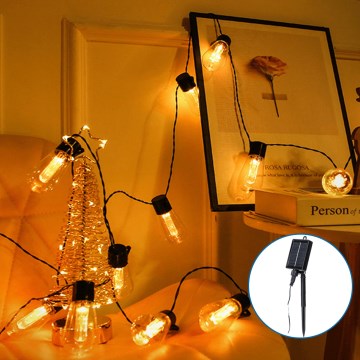 Aigostar - LED сонячний різдвяний гірлянд 20xLED/11,5м IP65 1200 мАг тепле біле світло