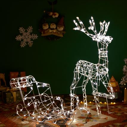 Aigostar - LED-уличная декоративная фигура LED/3,6W/31/230V 2700K 90/45cm IP44 олень с санями