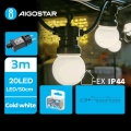 Aigostar - LED уличная декоративная гирлянда 20xLED/3m IP44 холодный белый