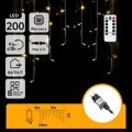 Aigostar - LED уличная  гирлянда 200xLED/6W/230V/8 функций 3x1m IP44 тёплый белый + пульт дистанционного управления