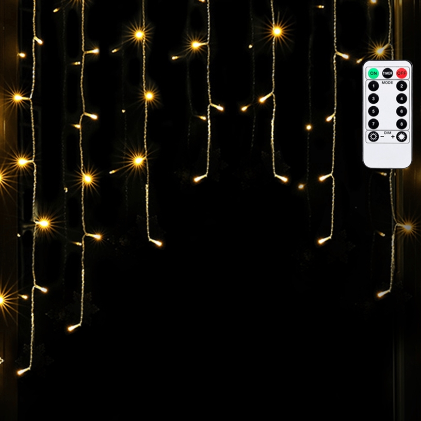Aigostar - уличная LED-гирлянда, 100 LED, 6 Вт, 230 В, 8 режимов, 1,5×1 м, IP44, тёплый белый, с пультом дистанционного управления
