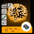 Aigostar - LED уличная рождественская гирлянда 100xLED/8 режимов 3xAA 10,3m IP44 тёплый белый