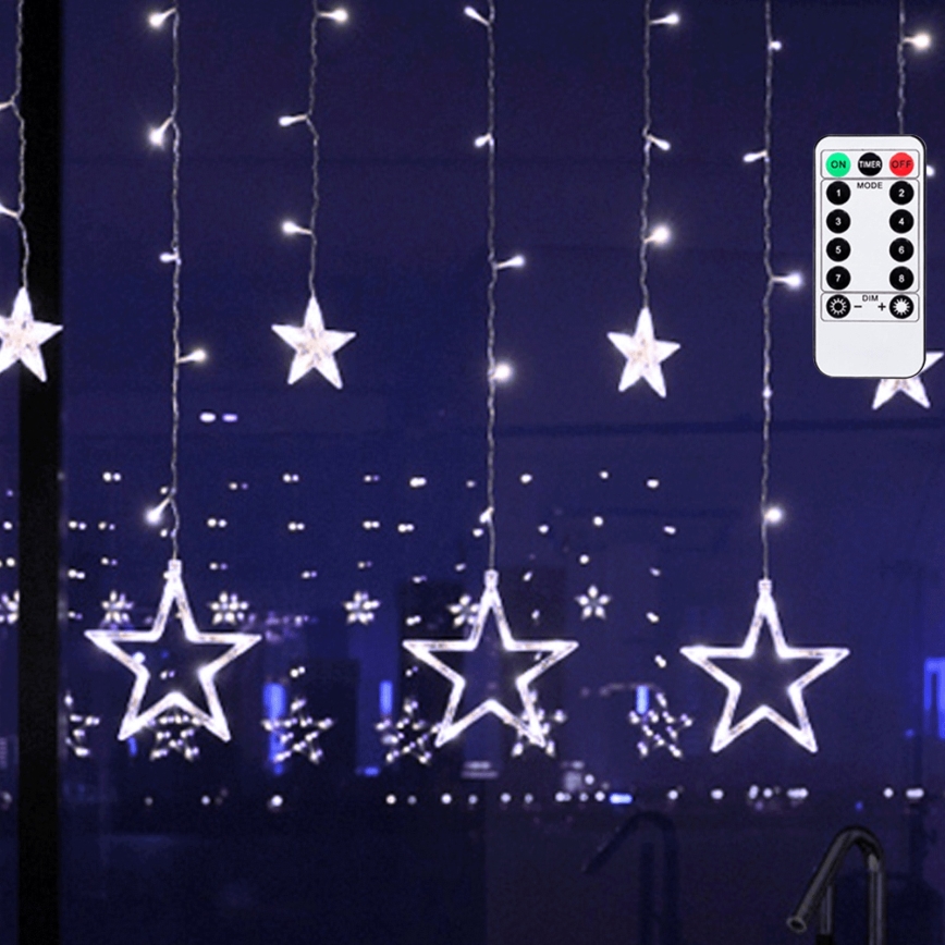 Aigostar - LED уличная гирлянда 120xLED/8 режимов 3x0,6 м IP44 холодный белый + дистанционное управление