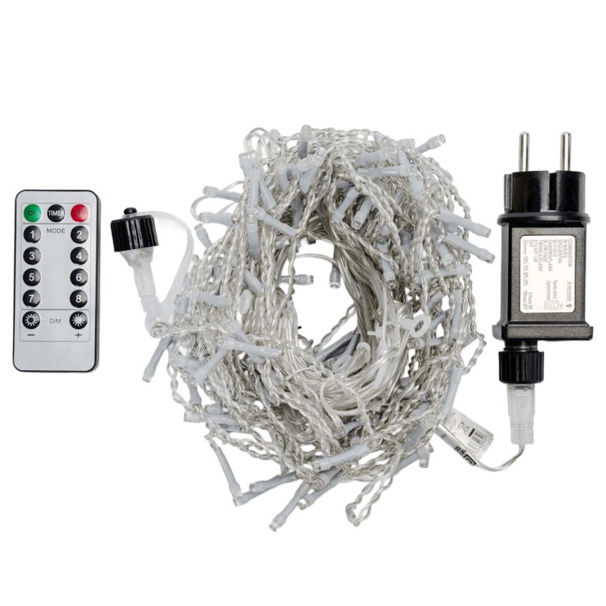 Aigostar - LED уличная  гирлянда 150xLED/6W/230V/8 функций 1,5x1m IP44 холодный белый + пульт дистанционного управления