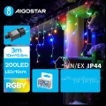Aigostar - LED уличная рождественская гирлянда 200 светодиодов/8 режимов 13x0,6м IP44 многоцветная