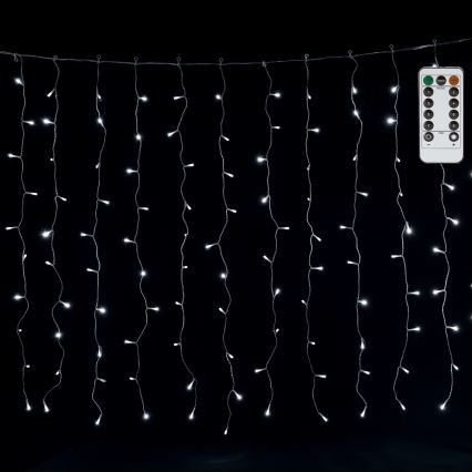 Aigostar - LED уличная гирлянда 300 светодиодов/8 режимов 3×1 м IP44 холодный белый + пульт дистанционного управления