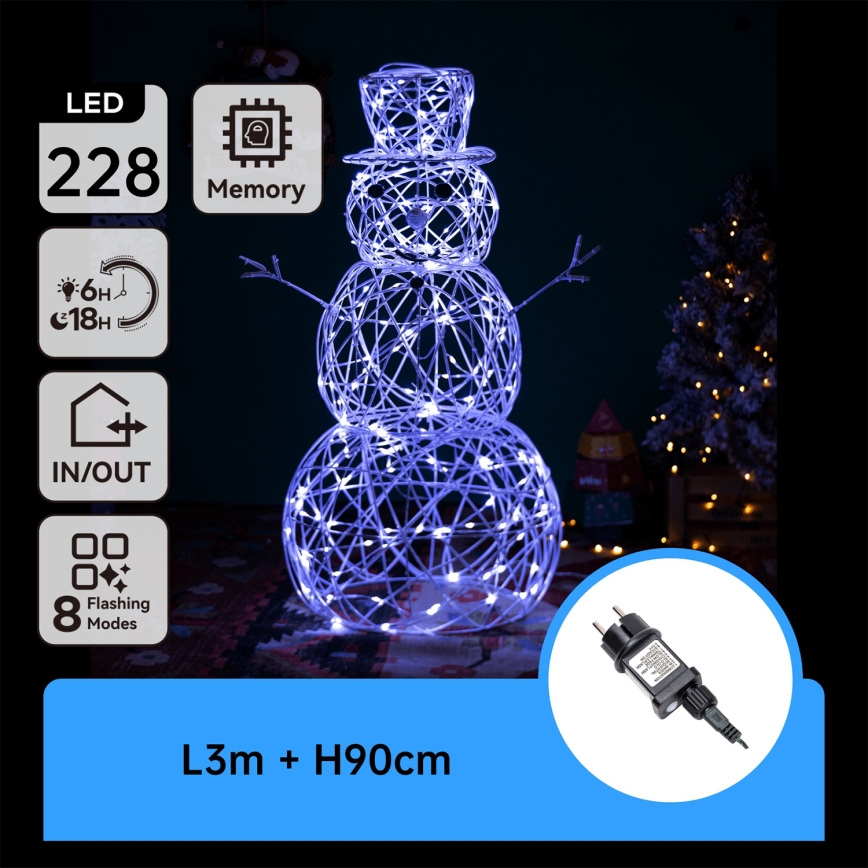 Aigostar-LED Уличное рождественское светодиодное украшение LED/3,6W/31/230V 6500K 90cm IP44 снеговик