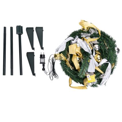 Aigostar - Уличная LED-ёлка 1,2 м, 80 светодиодов, IP44, белая/золотая, тёплый белый свет