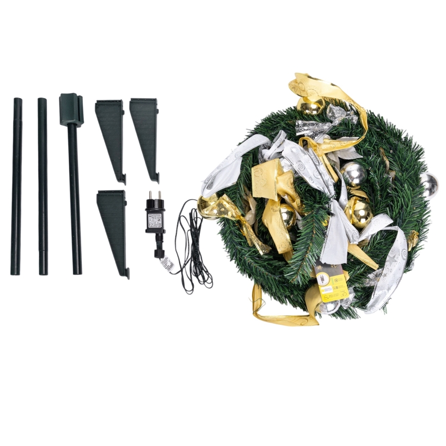 Aigostar - Уличная LED-ёлка 1,2 м, 80 светодиодов, IP44, белая/золотая, тёплый белый свет