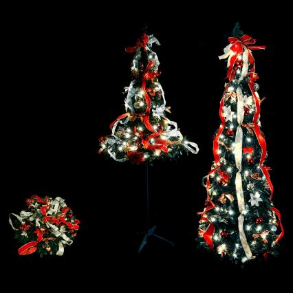 Aigostar - Уличная светодиодная рождественская ёлка, 80 светодиодов, 1,2m, IP44, красный и холодный белый