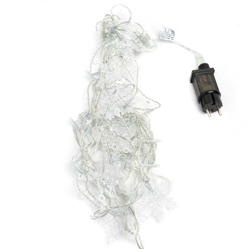 Aigostar - LED уличная новогодняя гирлянда 120xLED/8 функций 3x0,7m IP44 холодный белый + дистанционный пульт