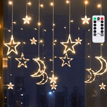 Aigostar - LED уличная рождественская гирлянда 120×LED/6Вт/230В/8 режимов 3×0,6м IP44 тёплый белый + дистанционное управление