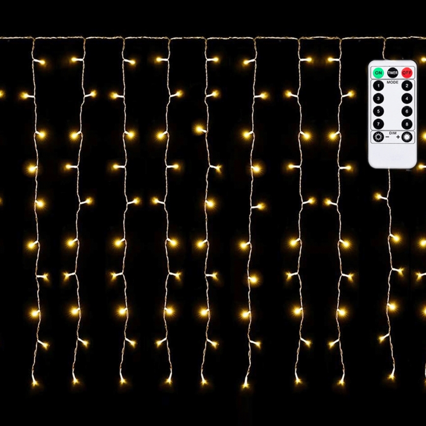 Aigostar - LED уличная рождественская гирлянда 150xLED/6W/230V/8 режимов 1,5x1m IP44 тёплый белый + пульт дистанционного управления