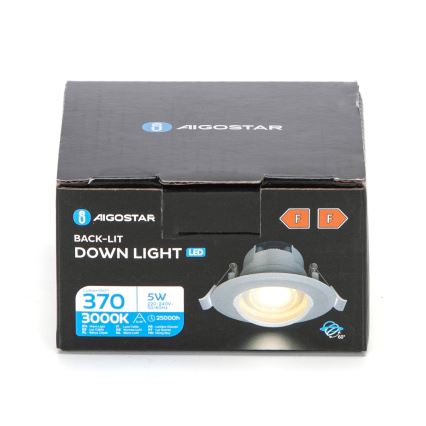 Aigostar - LED вбудоване світло LED/5W/230V 3000K діаметр 8,5 см біле