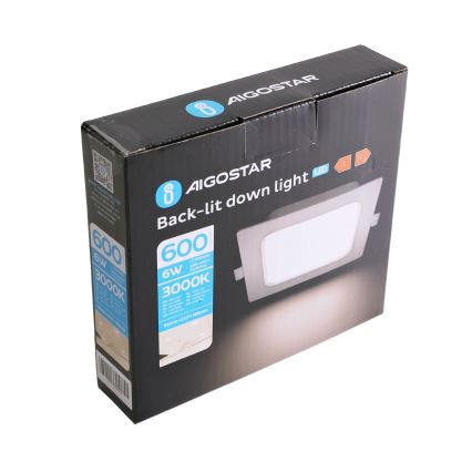 Aigostar - LED Вбудоване світло LED/6W/230V 3000K 12x12 см біле