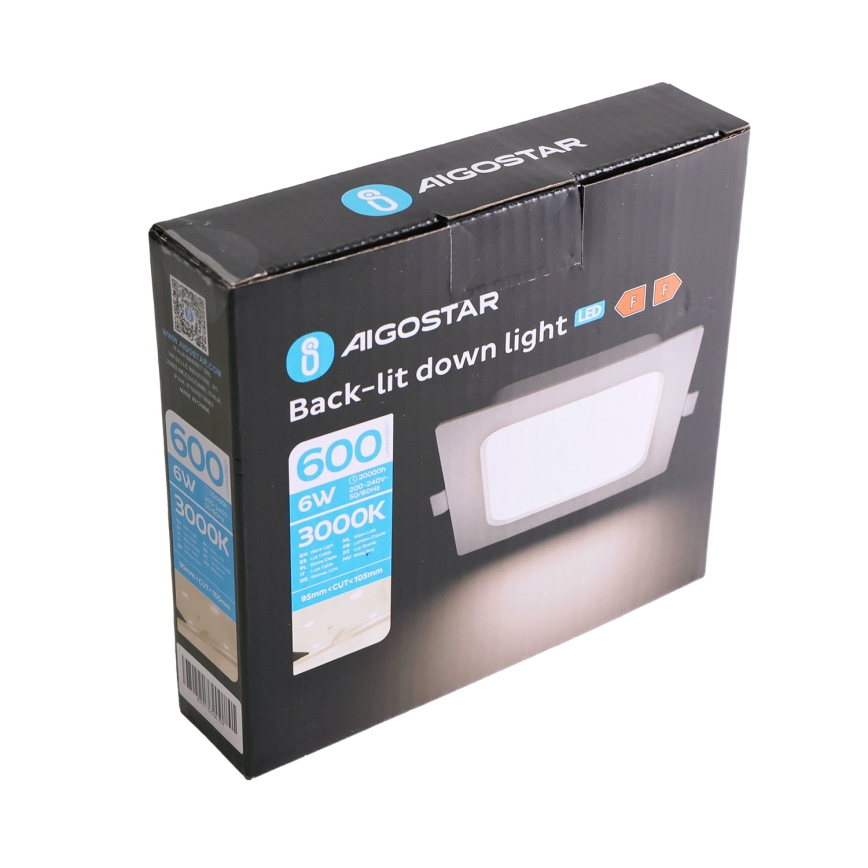 Aigostar - LED Вбудоване світло LED/6W/230V 3000K 12x12 см біле