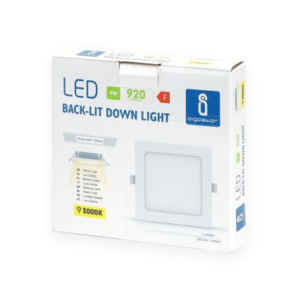 Aigostar - LED вбудований світильник LED/9W/230V 3000K 14,5x14,5 см білий