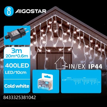 Aigostar - LED вулична гірлянда 400xLED/8 функцій 23x0,6m IP44 холодний білий