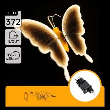 Aigostar - LED вулична прикраса 306xLED IP44 тепле біле метелик