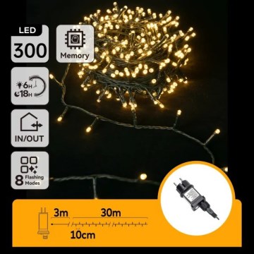 Aigostar - LED вулична різдвяна гірлянда 300 LED/8 режимів, 30 м, IP44, тепле біле